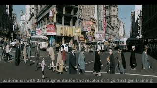 Film restoration - Temporal reColor consistency test on a busy shot with intersecting depth objects