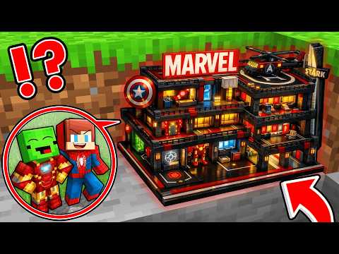 JJ and Mikey Found Small Superhero Base in Minecraft ? - Maizen