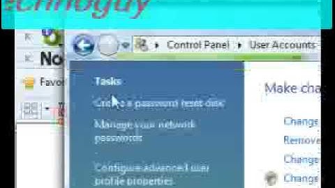 How to Create a windows vista Password reset disk