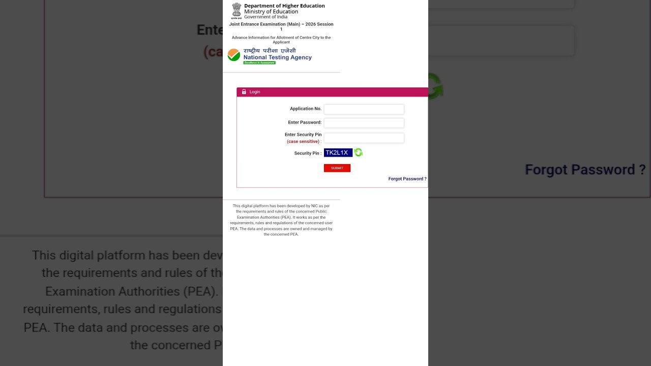 Jee Main City Intimation & Exam Center Out 2026 ✅️🟢 
