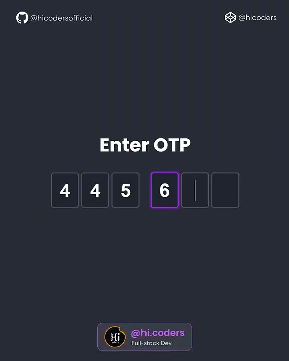 OTP/PIN Input Field | HTML, CSS & JavaScript - YouTube
