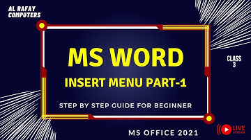 Insert Menu Part-1 | MS Word 2021 Lesson 3 Live Session| Complete Course in Urdu / Hindi