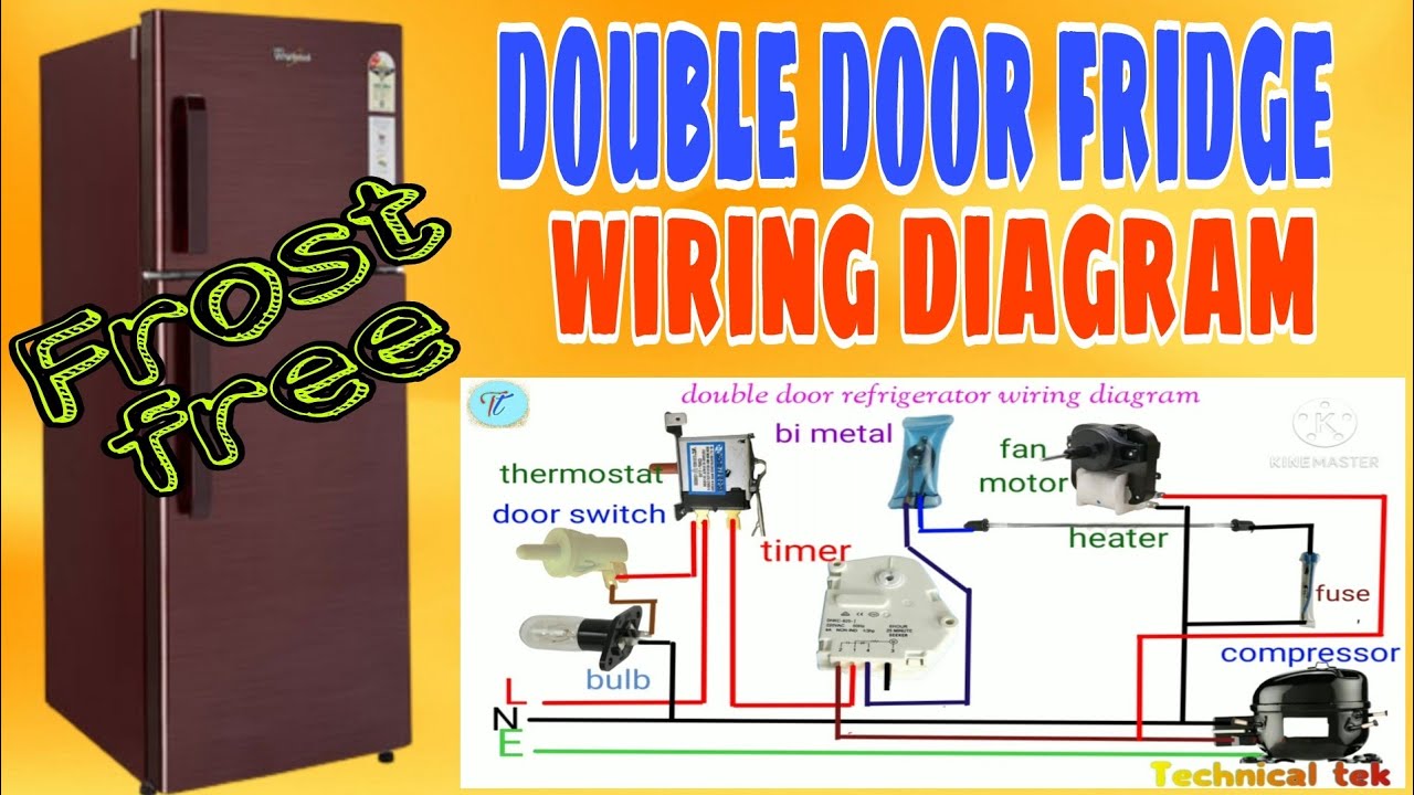 Double door fridge Frost Free wiring diagram full detail. - YouTube