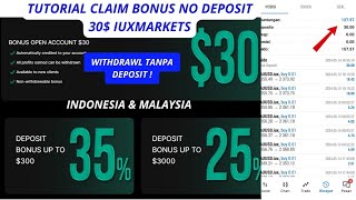 CLAIM BONUS 30$ || BISA WD TANPA DEPOSIT || BROKER IUXMARKETS TERBARU 2024