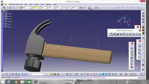 CATIA V5 | HAMMER DESIGN | PART DESIGN | TUTORIAL | FOR | BEGINNERS/HOW | TO | MAKE A | HAMMER