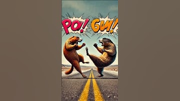 Two Marmots, One Road, and a Whole Lot of Drama 😆 #marmot #shorts #funnyanimal