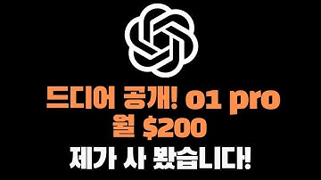 드디어 나왔습니다! o1과 o1 pro mode 월 200달러 챗GPT 플랜 제가 직접 써 봤습니다