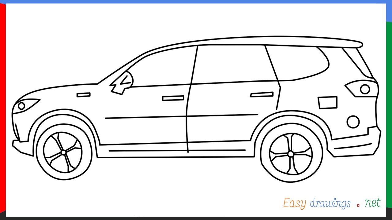How to draw a SUV Gloster car step by step for beginners 