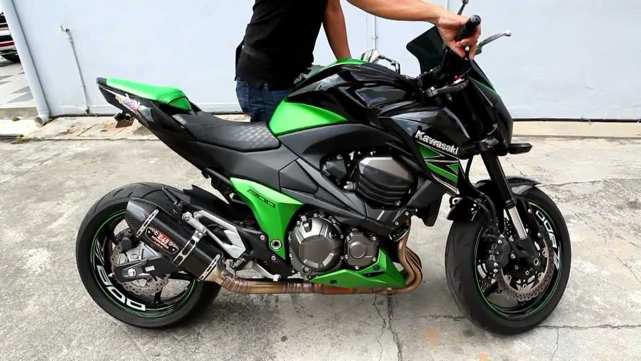 2013 Kawasaki Z800 Yoshi R77 Exhaust Sound - YouTube