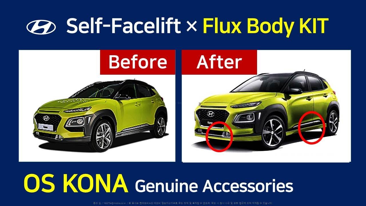 Self-Facelift] OS KONA Body Kits - Hyundai Genuine Accessories 코나 바디킷 -  YouTube