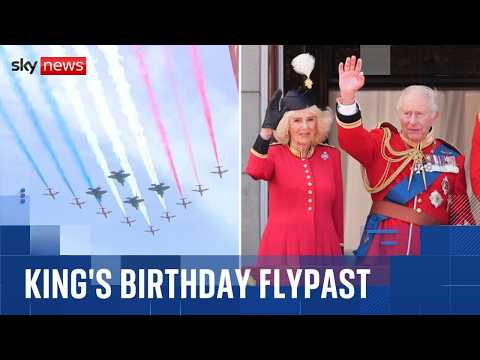 Royal Family watch Red Arrows flypast from Buckingham Palace balcony