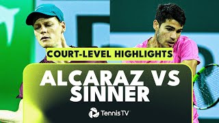 Carlos Alcaraz vs Jannik Sinner Court Level Highlights | Indian Wells Semi-Final 2023