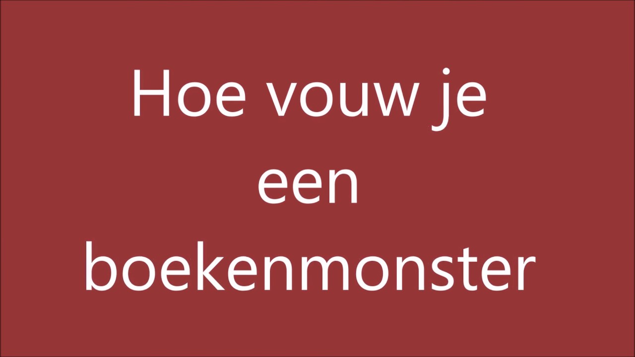 Beste Hoe vouw je een boekenmonster van papier (boekenlegger) - YouTube QO-88