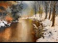 How to paint winter scene in watercolor painting demo by javid tabatabaei