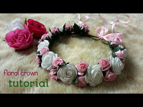 62# how to make Flower crown 🌷 cara membuat hiasan kepala 🌸