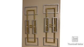 DIY 2 Piece Silver and Gold Wooden wall Decorations