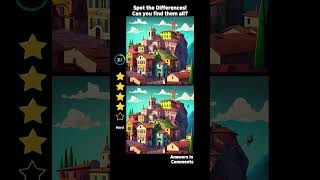 Spot 5 Differences! Village on Hill