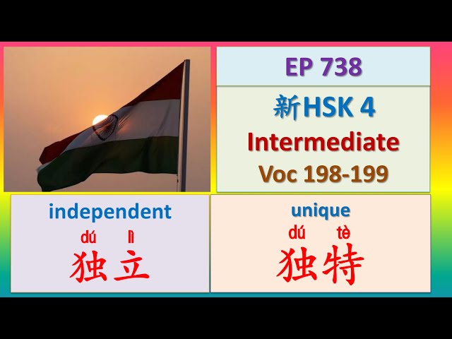 [EP 738] New HSK 4 Voc 198-199 (Intermediate): 独立、独特|| 新汉语水平3.0中级词汇4 || Join My Daily Live