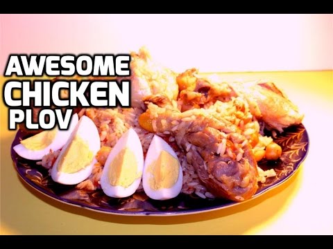 How to make CHICKEN PLOV UZBEK style with chickpeas, turnips and garlic.