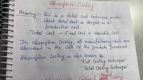 Absorption Costing || Difference between Absorption costing and Marginal Costing