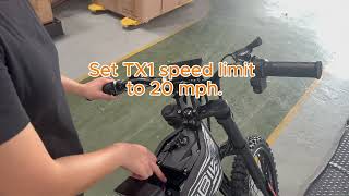 TX1 Speed Limit 20mph Setup Tutorial