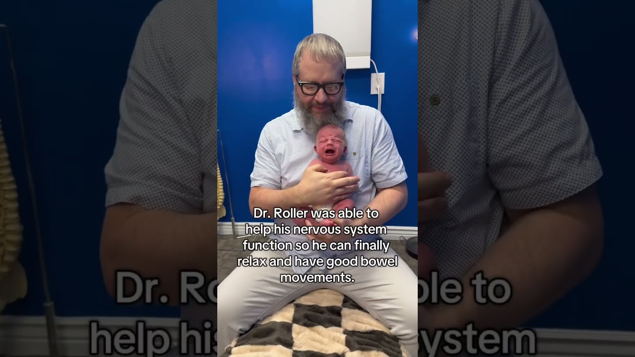 Certified Pediatric Chiropractor (Dr. Roller), helps this tense little baby finally get some relief.