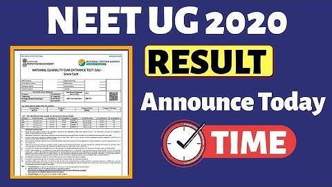 BREAKING NEWS 🔥Neet Result Declare Time today /NEET RESULT 2020 TIME