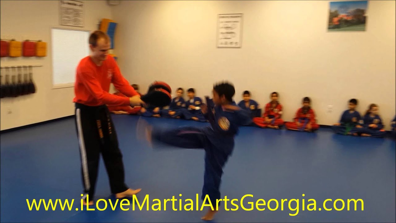 Karate Kids Practicing Flowery Branch Georgia