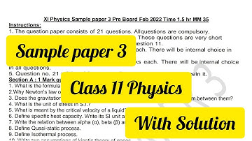 11 Physics sample paper 3 term-2 #physics #samplepaper3 #Rimple_mam