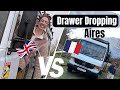 Aire wars  dropped drawers uk  france park ups  which is best for your van life