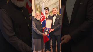 PM Modi conferred The Order of the White Double Cross (1st Class) in Slovakia | #shorts