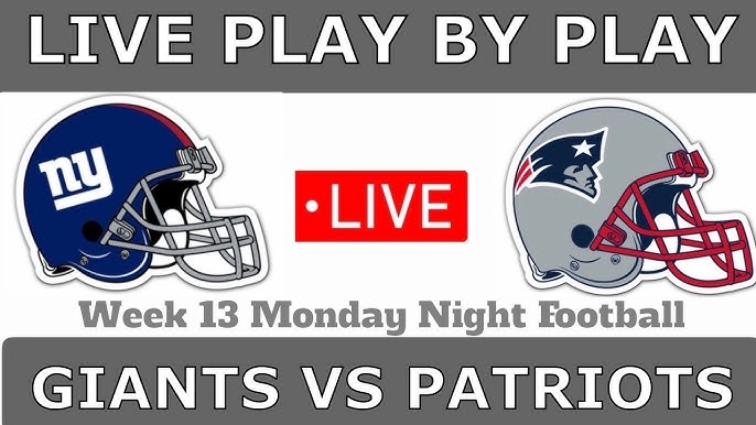 New York Giants vs New England Patriots LIVE Bet Stream NFL Football Week 13 Monday Night Football!