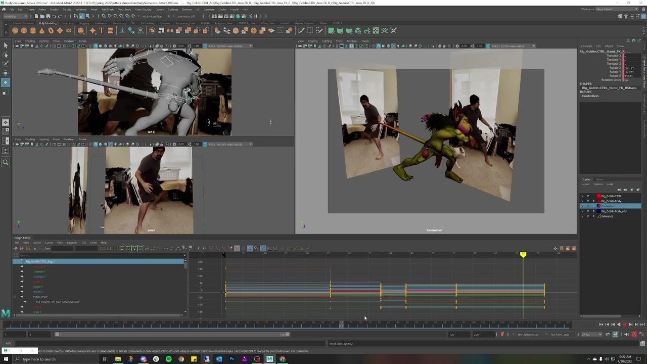 How to Animate an Attack Cycle in Maya 2022: Part Four