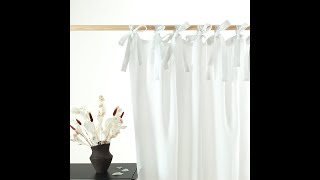 How to tie a nice bow, two ways of  hanging linen curtains in a romantic style