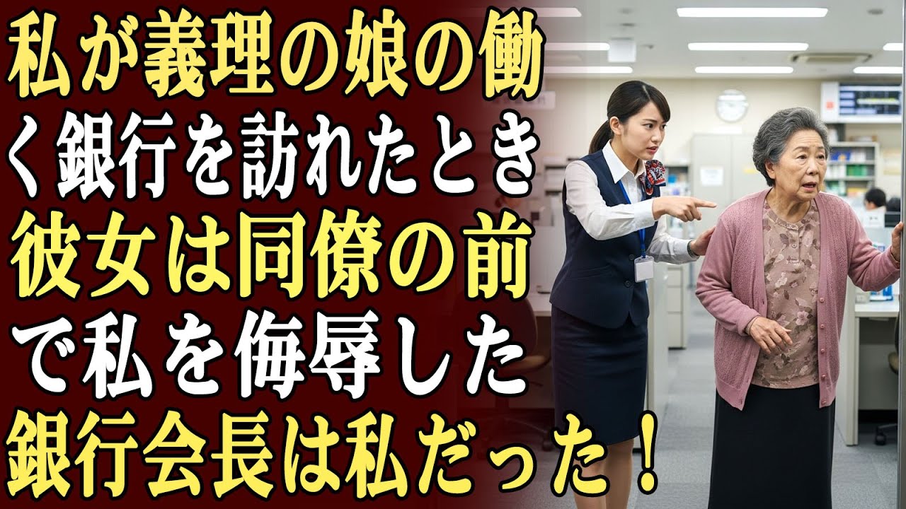 私が義理の娘が働く銀行に行ったとき、彼女は同僚の前で私を侮辱し、追い出した。しかし、彼女は知らなかった――この銀行の会長こそが「私」だということを。