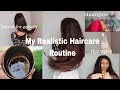 My REALISTIC Haircare Routine| Teenager Haircare Routine💜| healthy hair #haircare #vlog #hairgrowth