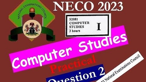 📊 NECO 2023 Computer Studies Practical | Question 2 Microsoft Excel Full Tutorial (Step-by-Step)