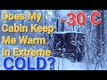 Does my cabin keep me warm in extreme cold