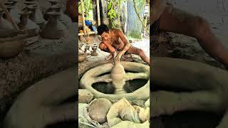 Amazing clay pot making #pottery #potterymaking #clayart #shorts
