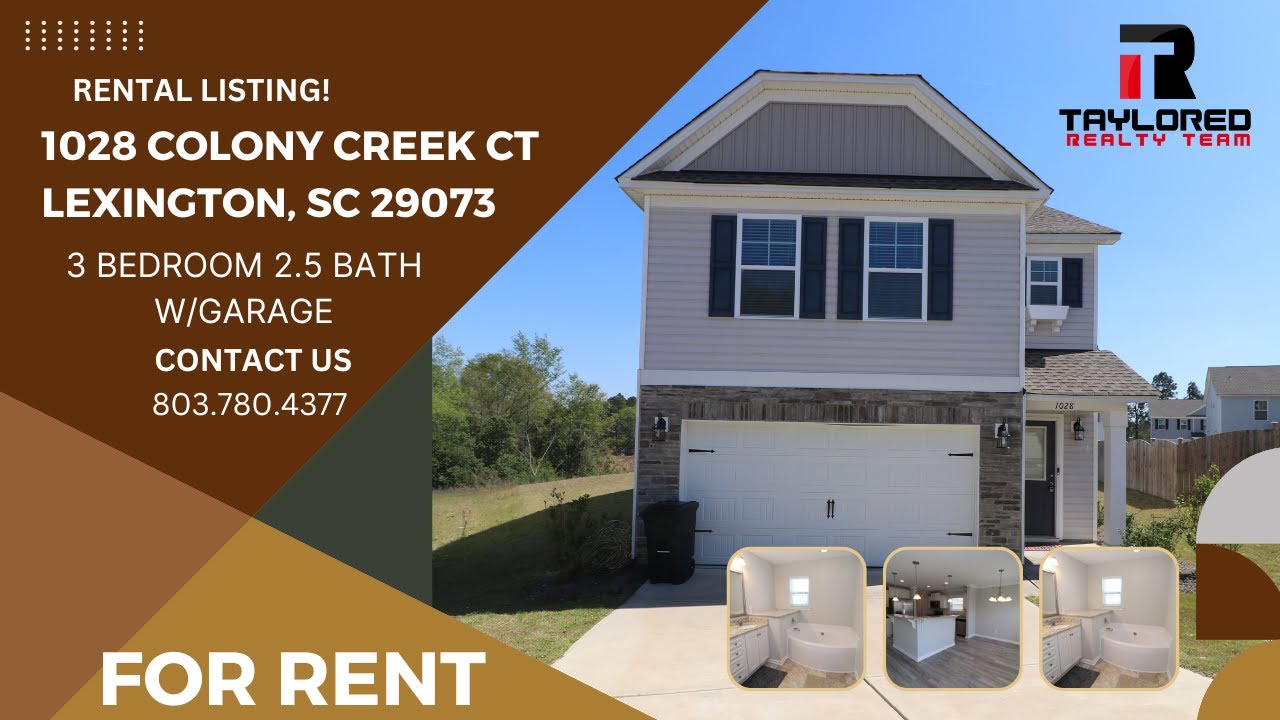 Rental Listing 1028 Colony Creek Ct, Lexington SC YouTube