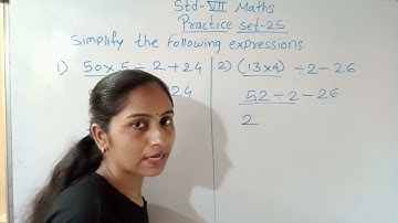 @swatisclasses std 7 maths practice set 25 BODMAS