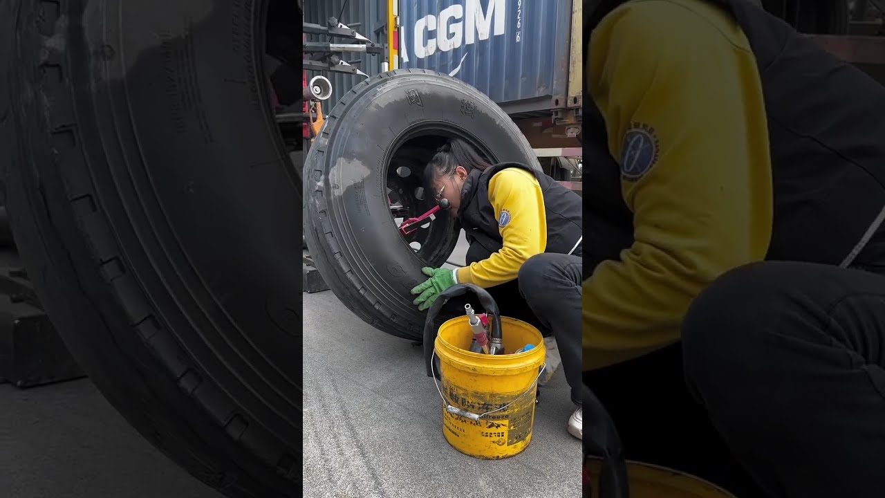 Truck Puncture Tire Repair Outdoor Rescue!