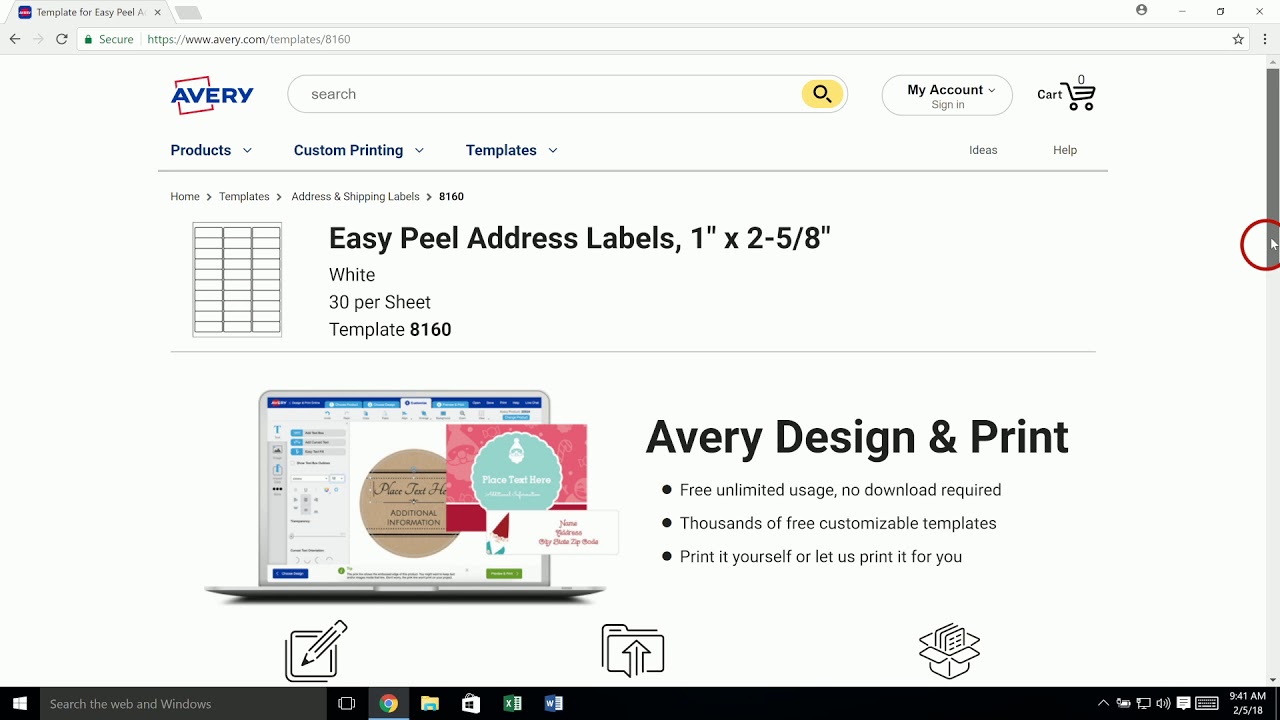 Avery Label Chart