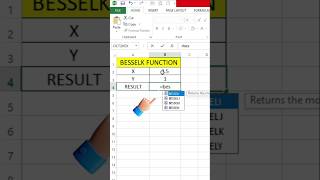 BESSELK function in excel #excelshorts #trending #computereducation