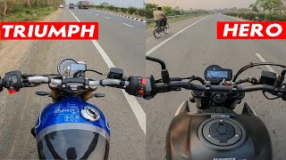 Triumph Speed 400 vs Hero Mavrick 440 Ride Comparison Review  Which One Should You Buy in 2024?