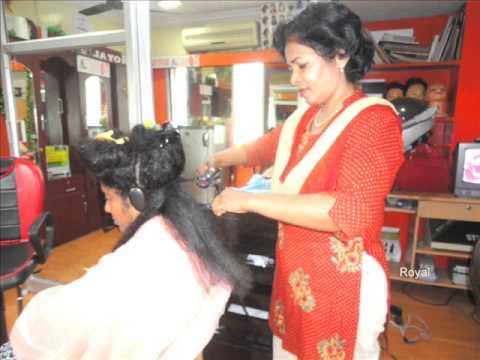 Hair straightening at Royal Beauty Parlour, Madurai - YouTube