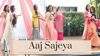 Aaj Sajeya || Sukshan & Raveena's Wedding Dance Performance | Bride Mehndi screenshot 4