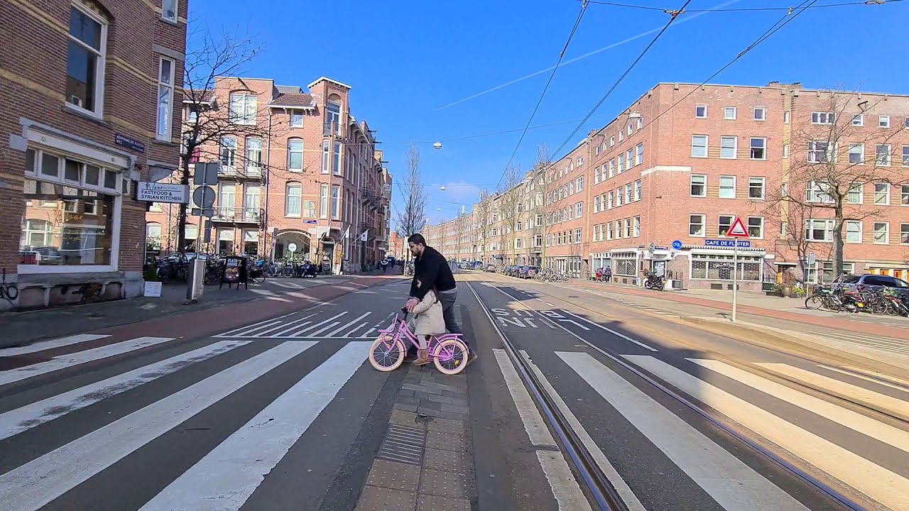 #9 Virtual Walking Tour in Bos en Lommer | Neighborhood of Amsterdam | City ambiance Sound | 4k