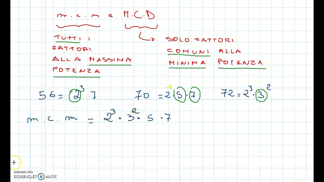 mcm e MCD tra numeri naturali