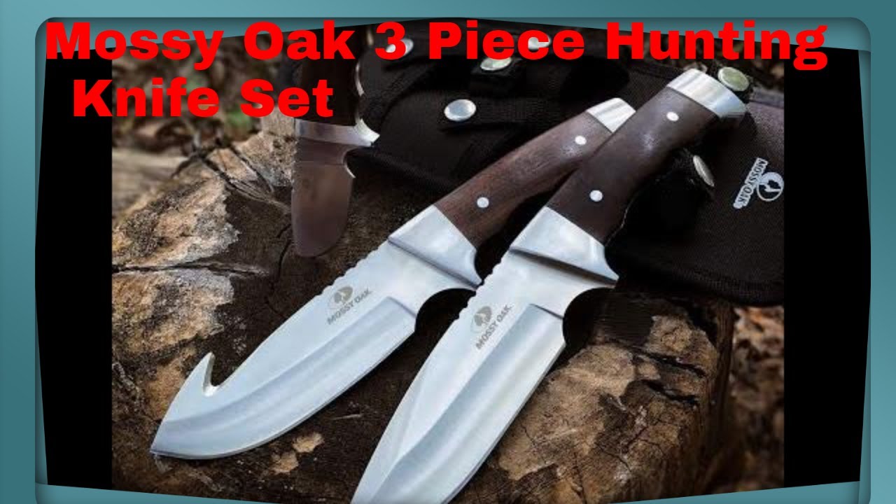 Mossy Oak 3 Piece Hunting Knife Set,for survival,camping,bushcraft, HD 